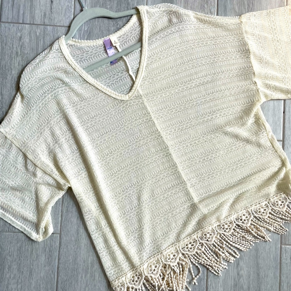Boho top with crochet trim